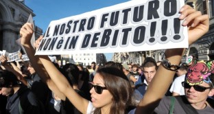 Giovani generazioni italiane depredate del loro futuro da un debito pubblico alimentato per i due terzi dalle pensioni. E la tendenza non sembra migliorare.