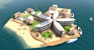 Polynesian Flower Island © The Seasteading Institute and Bart Roeffen