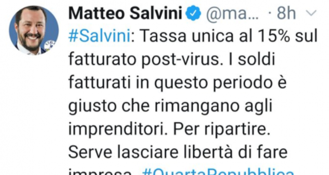 La gaffe di Salvini fa il giro del web: ecco perché tassare gli utili sarebbe un omicidio imprenditoriale
