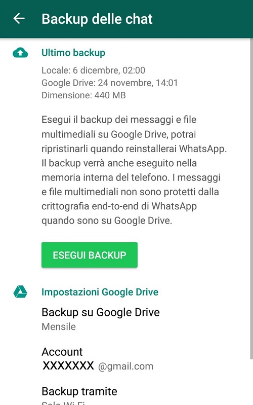 WhatsApp, backup AndroidWhatsApp, backup Android