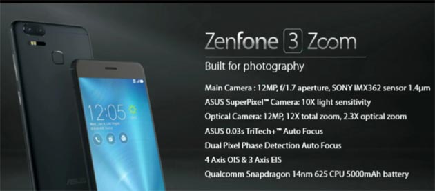 Al CES 2017 arriva Asus ZenFone 3 Zoom, smartphone con batteria e fotocamera da flagship: uscita, prezzo e scheda tecnica. News aggiornate.