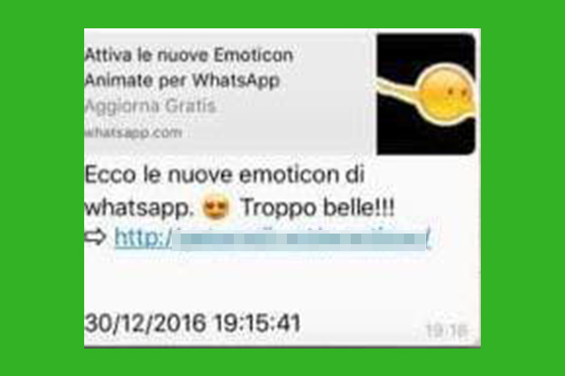 Whatsapp Truffa Gennaio 2017 Il Link Attiva Le Nuove Emoticon E Un Virus Pericolosissimo