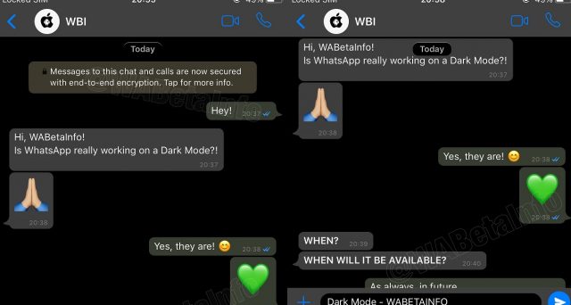 E' arrivata la dark mode su Whatsapp grazie a un bug scoperto dagli utenti stessi.
