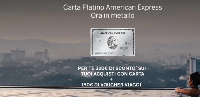 Per i nuovi clienti che vorranno attivare la carta platino American Express ci sarà un'offerta di benvenuto: ecco tutte le info.