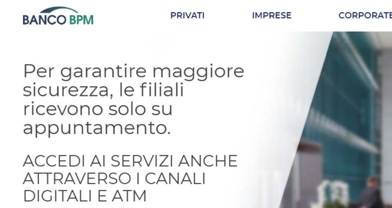 Le regole di Banco BPM in epoca Coronavirus e i servizi online disponibili per restare a casa.