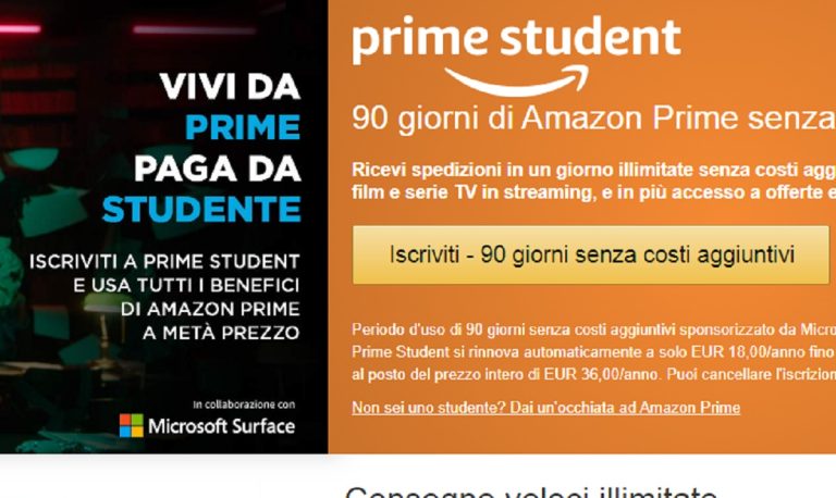 Amazon lancia una strabiliante offerta: trattasi di Amazon Prime student, le info e le caratteristiche.