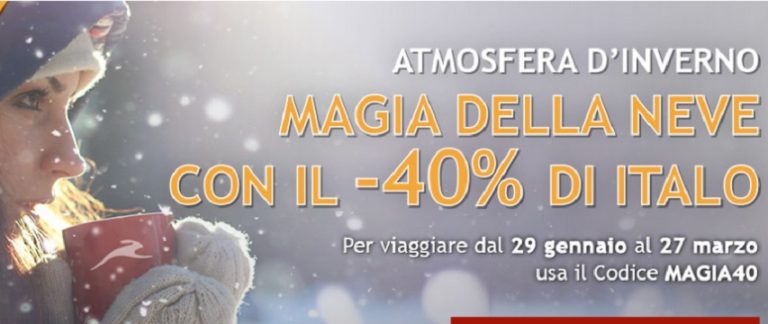 Ecco la "Magia della neve" di Italo Treno: sconti sui biglietti fino al 40% e Venezia-Milano da 9,99 euro. Ecco tutte le info.