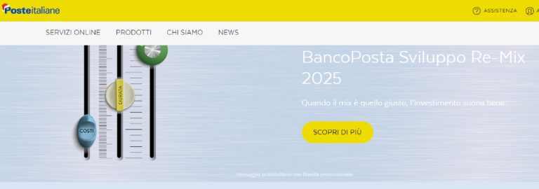 "Quando il mix è quello giusto, l'investimento suona bene": ecco lo slogan coniato da Poste Italiane per pubblicizzare il prodotto denominato "BancoPosta Sviluppo Remix 2025": le info.