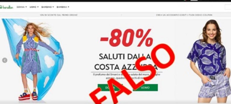Diadora e Benetton nel mirino degli hacker: le due società segnalano un falso sito che vende prodotti a loro marchio a prezzi irrisori.