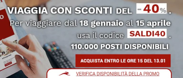 Italo Treno lancia i saldi invernali con sconti fino al 40% sui biglietti.