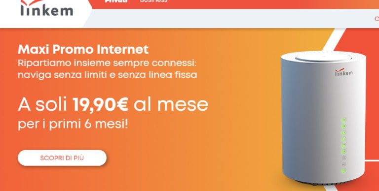 Promozione rete casa fissa a soli 19,99 euro per 6 mesi: le info di Linkem.