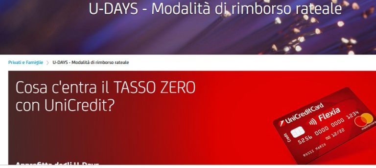 Tasso zero e My Care: ecco alcune delle sorprese di Unicredit Banca di dicembre 2018.