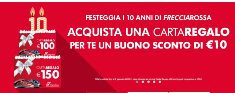 Ecco la super offerta Trenitalia per festeggiare i 10 anni di Frecciarossa e la promo per Natale 2019