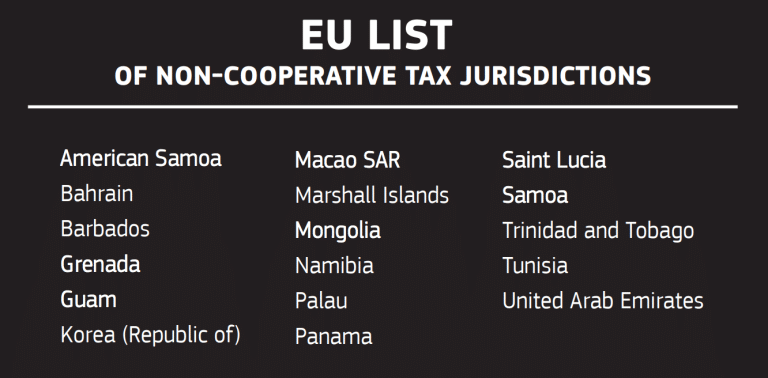 L’unione Europea ha da poco aggiornato la lista dei paradisi fiscali. Cosa comporta questo?