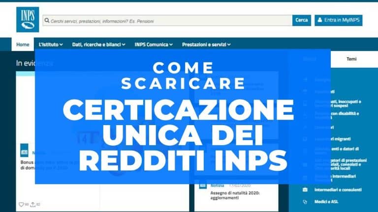 Slitta al 31 marzo 2021 la trasmissione della Certificazione Unica 2021 per i pensionati. Come accedere e scaricarla dal sito Inps.it.