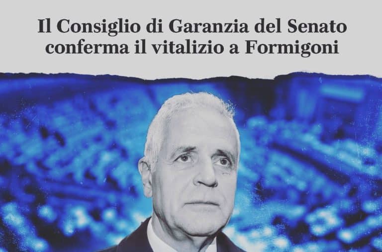 Altro schiaffo ai cittadini: il Senato restituisce i vitalizi parlamentari ai parlamentari condannati. Esulta il corrotto Formigoni.