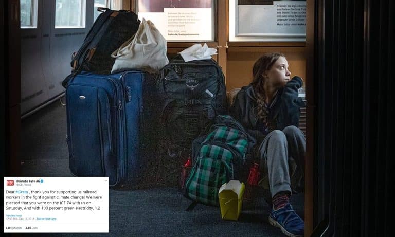 L'ambientalismo di Greta va di traverso alla Deutsche Bahn, la prestigiosa rete ferroviaria in Germania in polemica con la ragazzina svedese su un tweet apparentemente "fake".