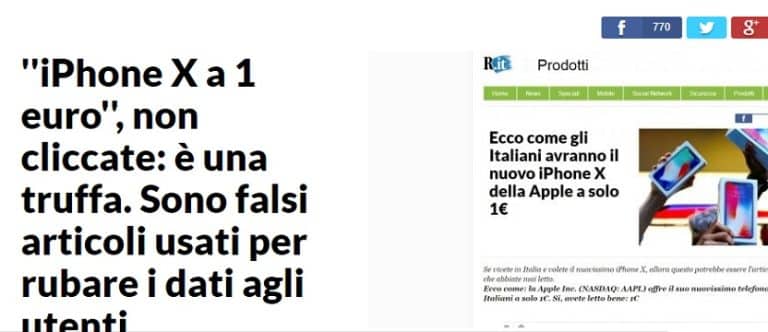 Ritorna una bufala/frode tra le più riuscite degli ultimi periodi: iPhone X e Samsung Galaxy S9 a 1 euro. Come riconoscere la truffa.