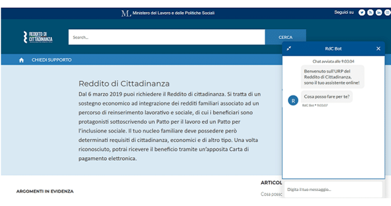 Assistenza sul reddito di cittadinanza 24 su 24: ecco come funziona l'assistente virtuale online.