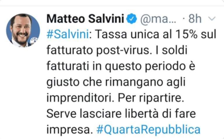 La gaffe di Salvini fa il giro del web: ecco perché tassare gli utili sarebbe un omicidio imprenditoriale