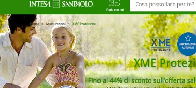 Ecco le info sulla polizza "XME Protezione" di Intesa San Paoli con sconti fino al 44% per la promozione d'autunno.