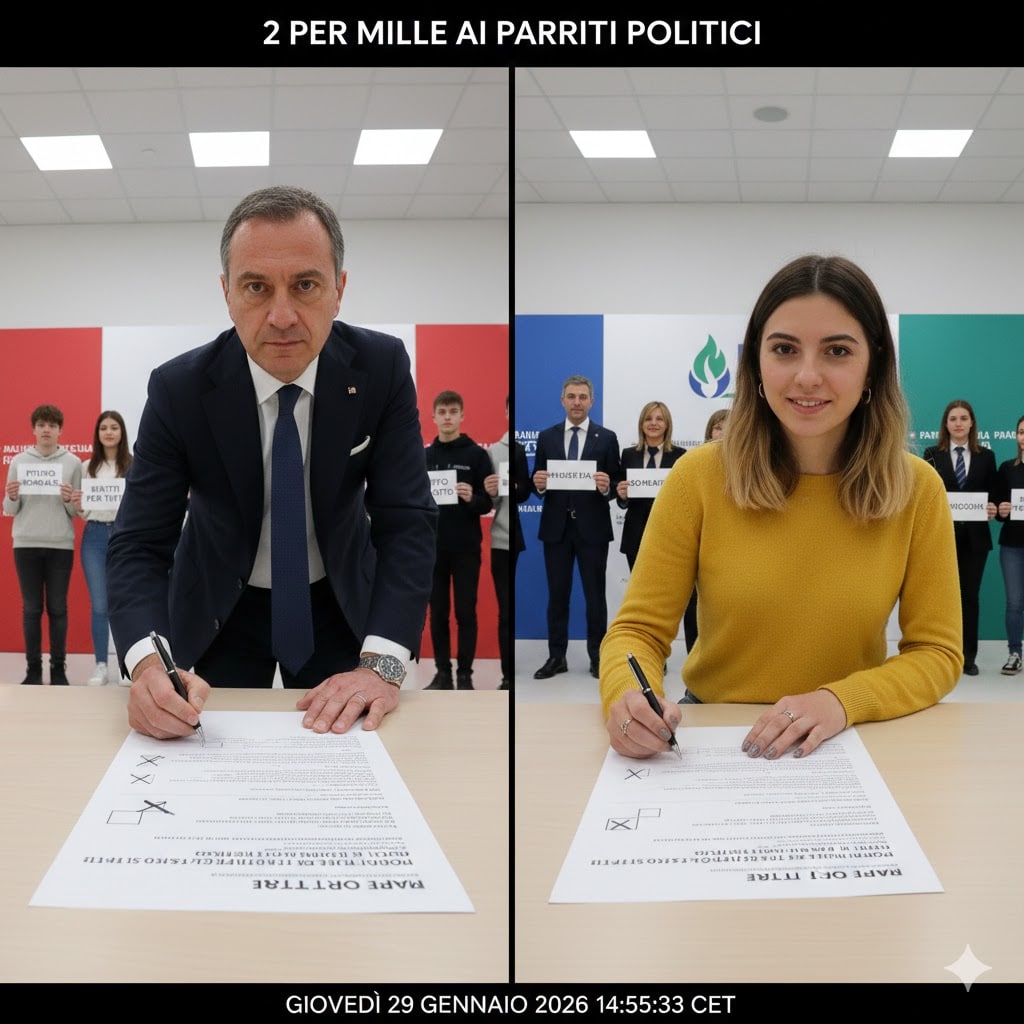 Dati 2 per mille ai partiti: scelte degli elettori FDI e PD