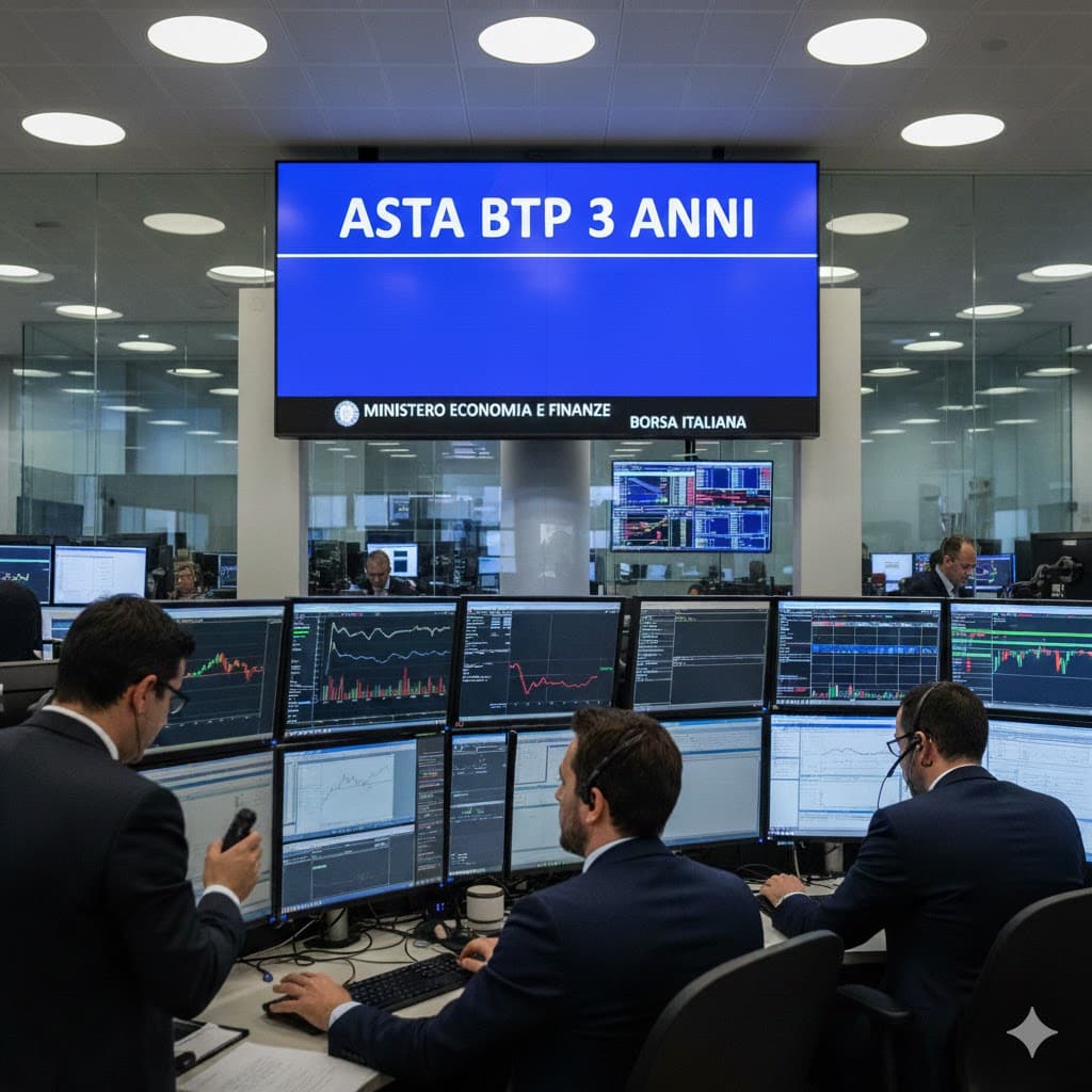 Nuovo BTp a 3 anni in asta