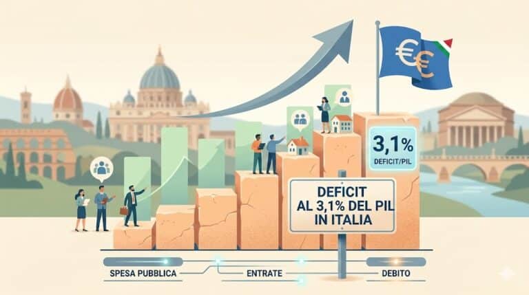 Deficit al 3,1% del Pil in Italia nel 2026