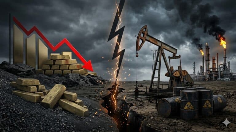 Oro giù con shock del petrolio