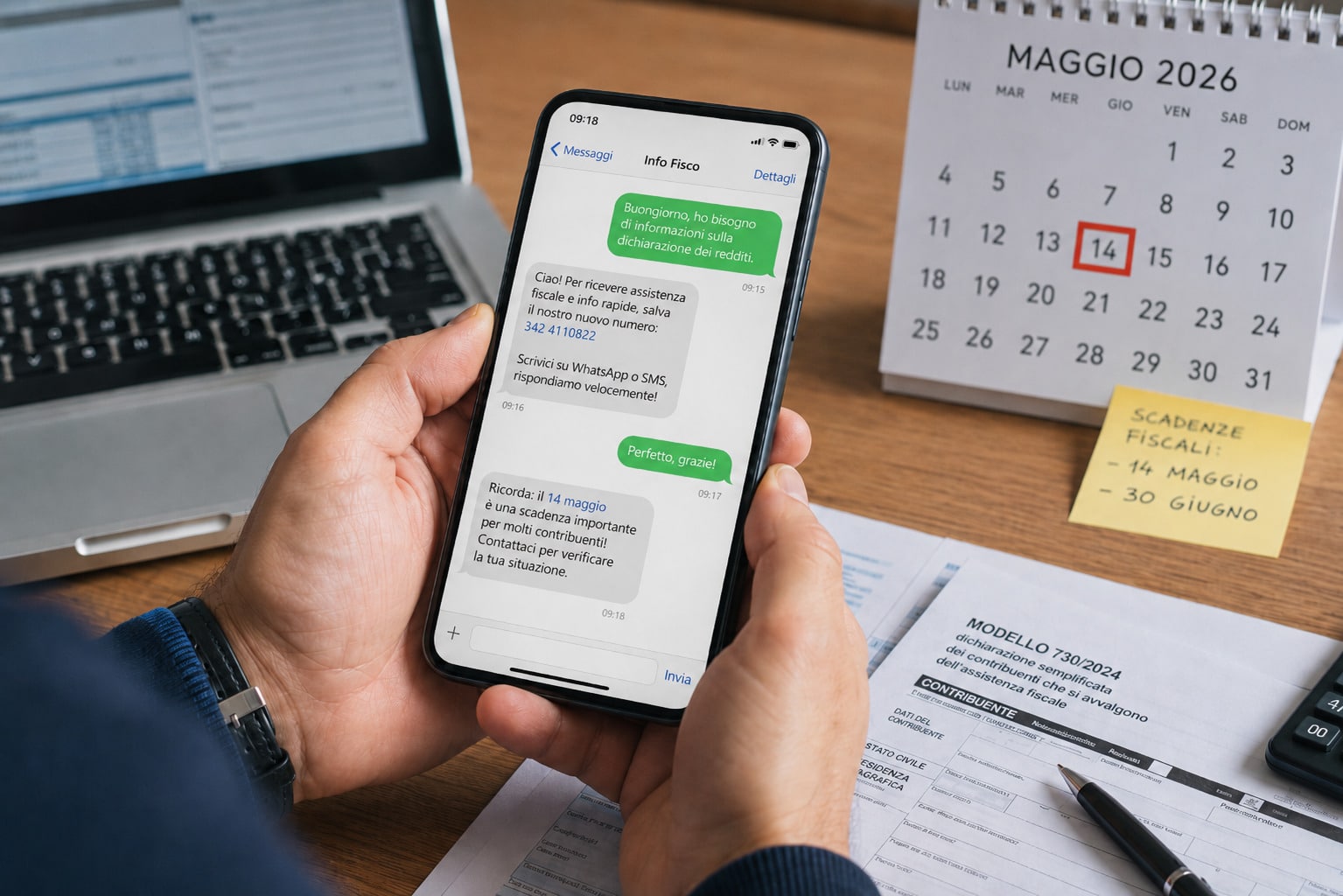 assistenza fiscale via sms