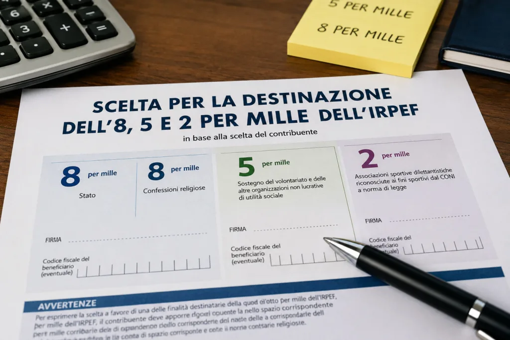 scelta 8 e 5 per mille
