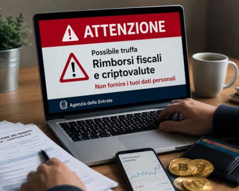 truffa rimborsi fiscali e criptovalute