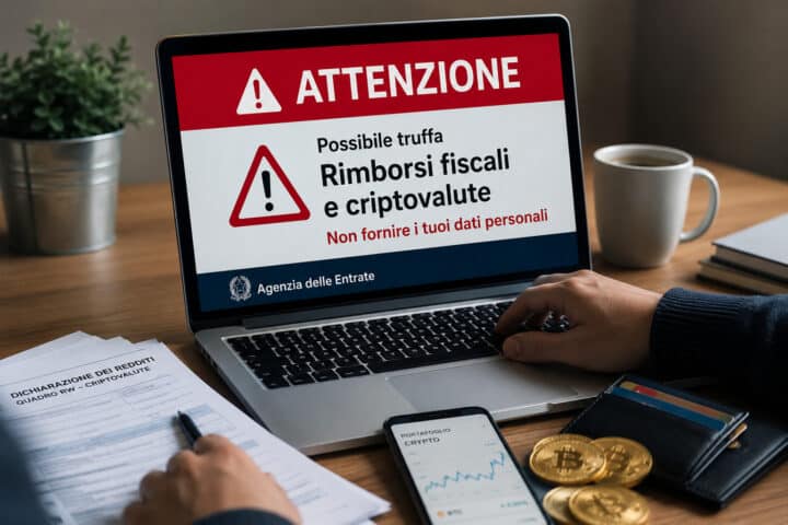 truffa rimborsi fiscali e criptovalute